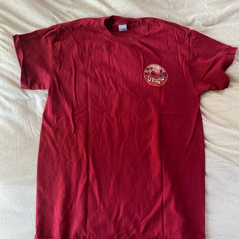 GILDAN// hawaii aloha shirt// red